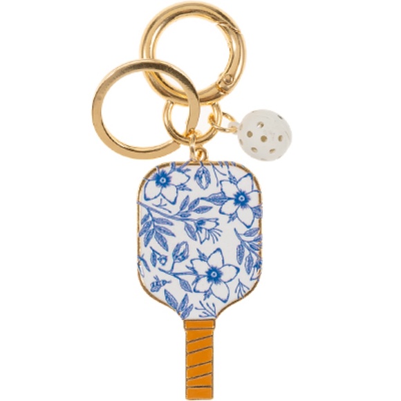 Patterned Pickleball Keychain - Picture 1 of 2